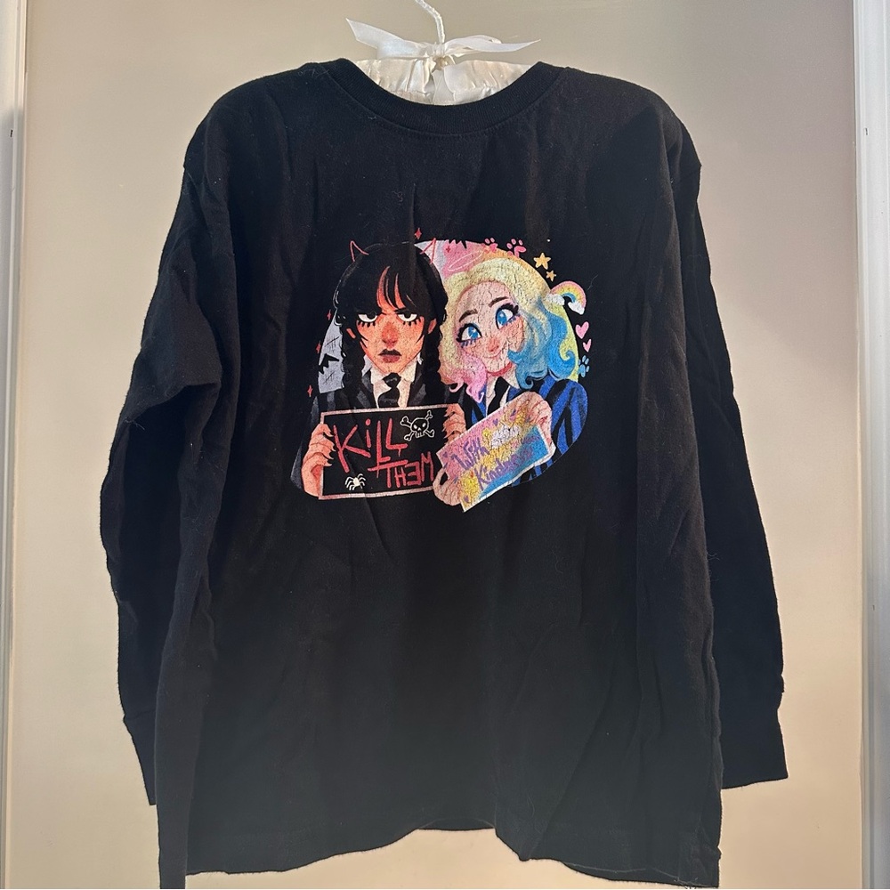 Wednesday & Enid “Kill them with kindness” black long sleeve shirt